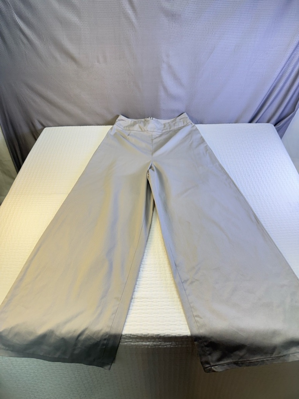House of Rouse Women’s Wide-Leg Casual Designer Pants in Light Gray USA Made